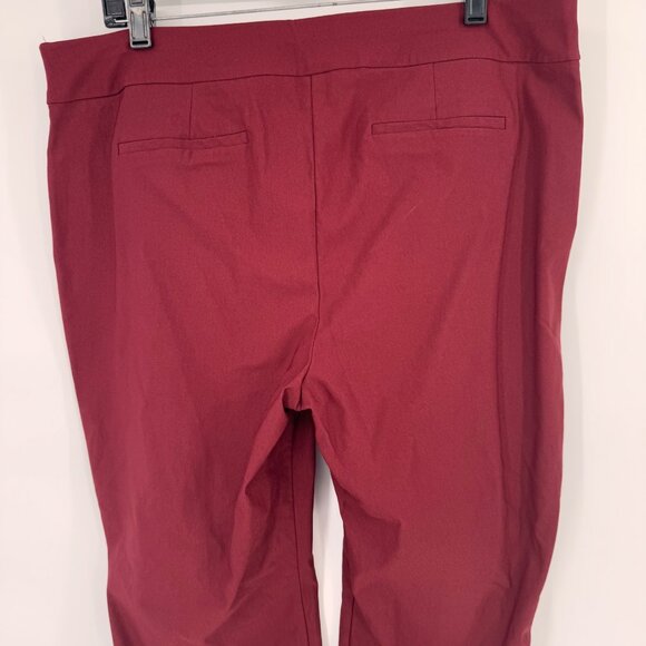 Chicos 3p Burgundy So Slimming Brigitte Button-Hem Slim Ankle Pants sz 16 petite - Picture 5 of 13